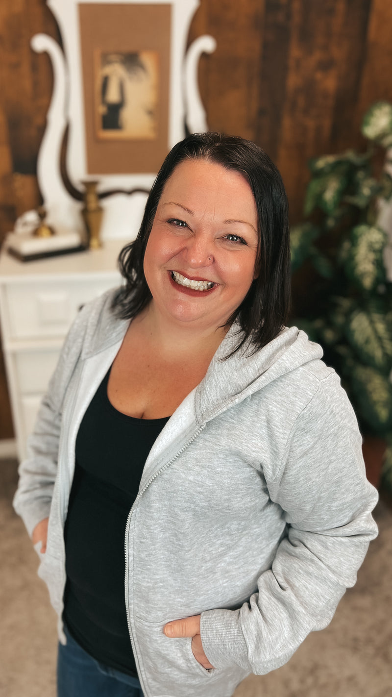 Layne Zip Hoodie: Grey