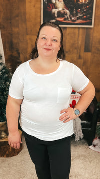 Laura Heathered Tee | White