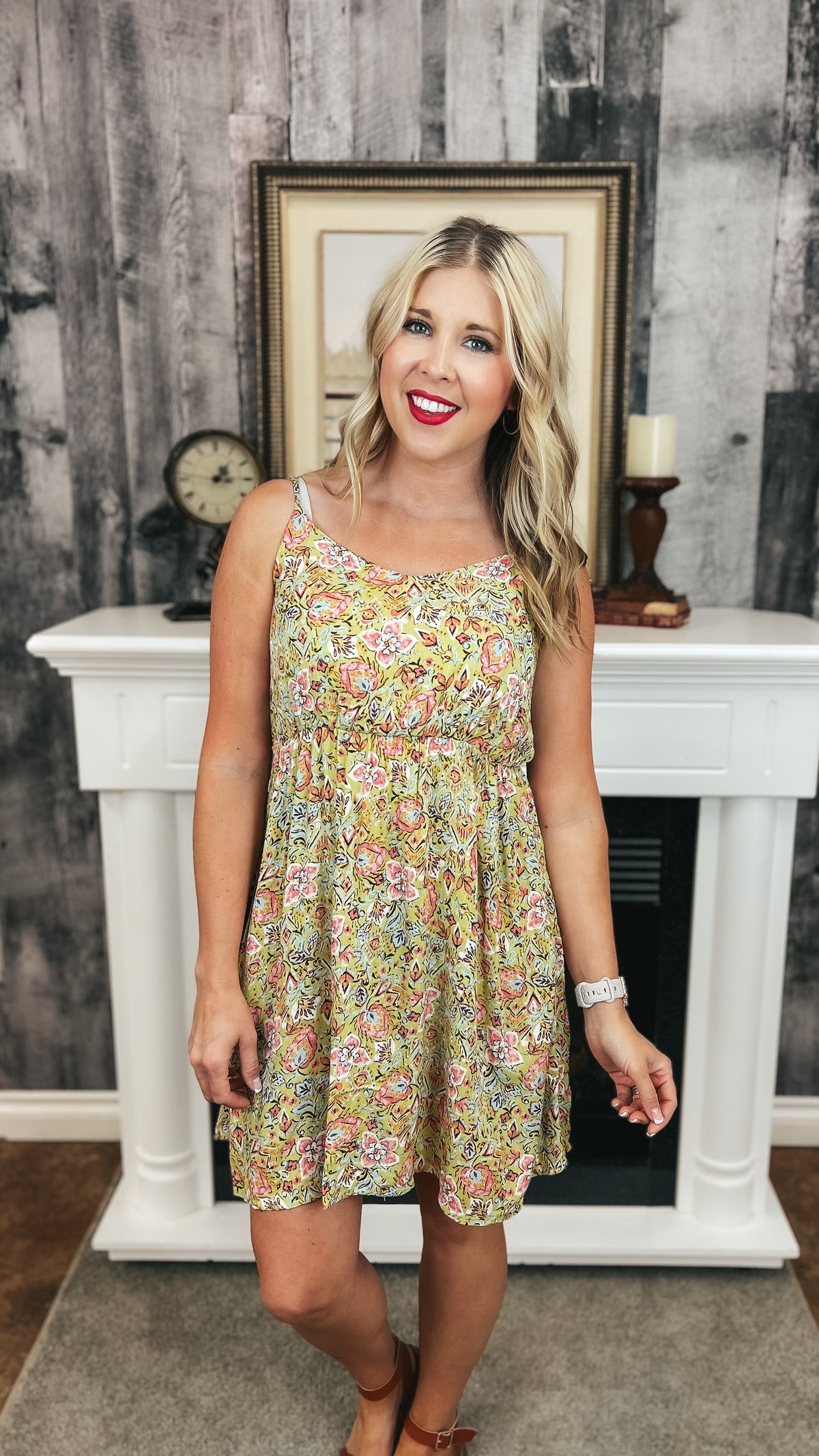 Diane Floral Sundress | Lime