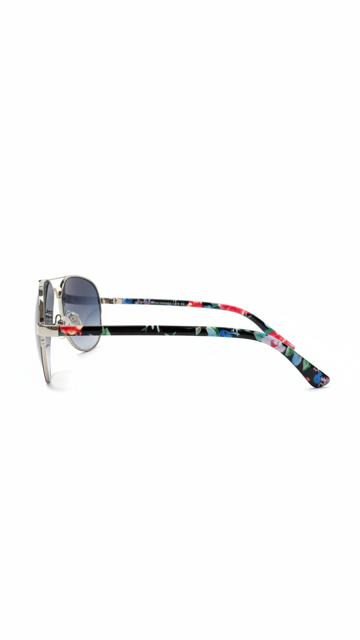 Floral Aviator Sunglasses & Case | Black & Ombre