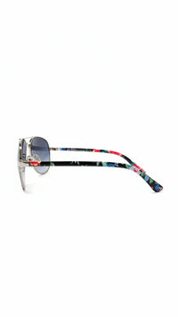 Floral Aviator Sunglasses & Case | Black & Ombre