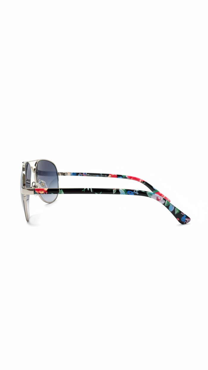 Floral Aviator Sunglasses & Case | Black & Ombre