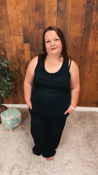 Rebecca Wide Leg Romper | Black