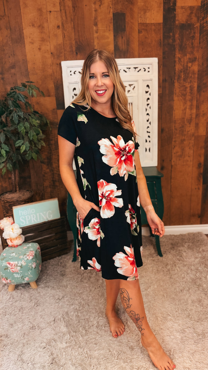 Mariah Floral Sundress | Black