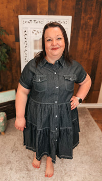 Ava Denim Dress | Charcoal