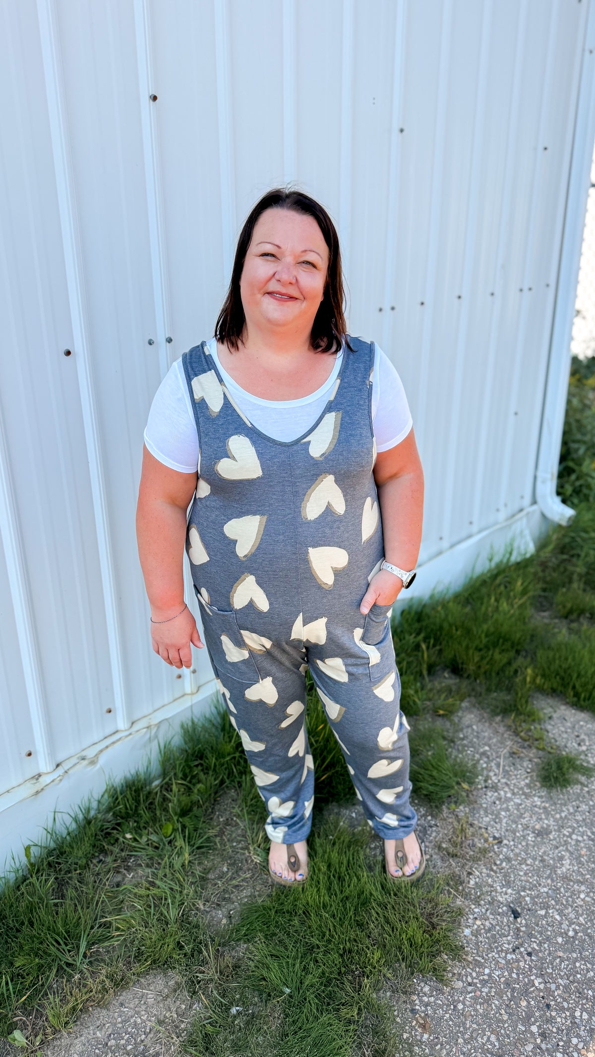 Nadine Romper | Grey Heart