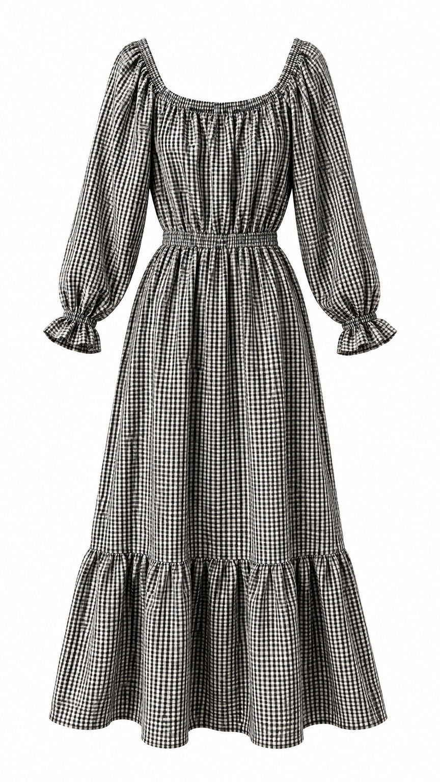 Autumn Plaid Sundress | Black & Ivory