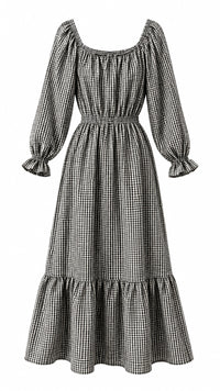 Autumn Plaid Sundress | Black & Ivory