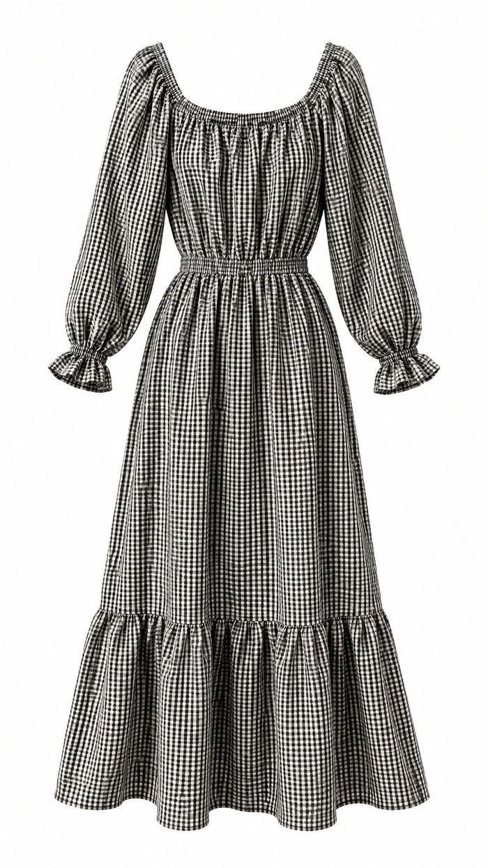 Autumn Plaid Sundress | Black & Ivory