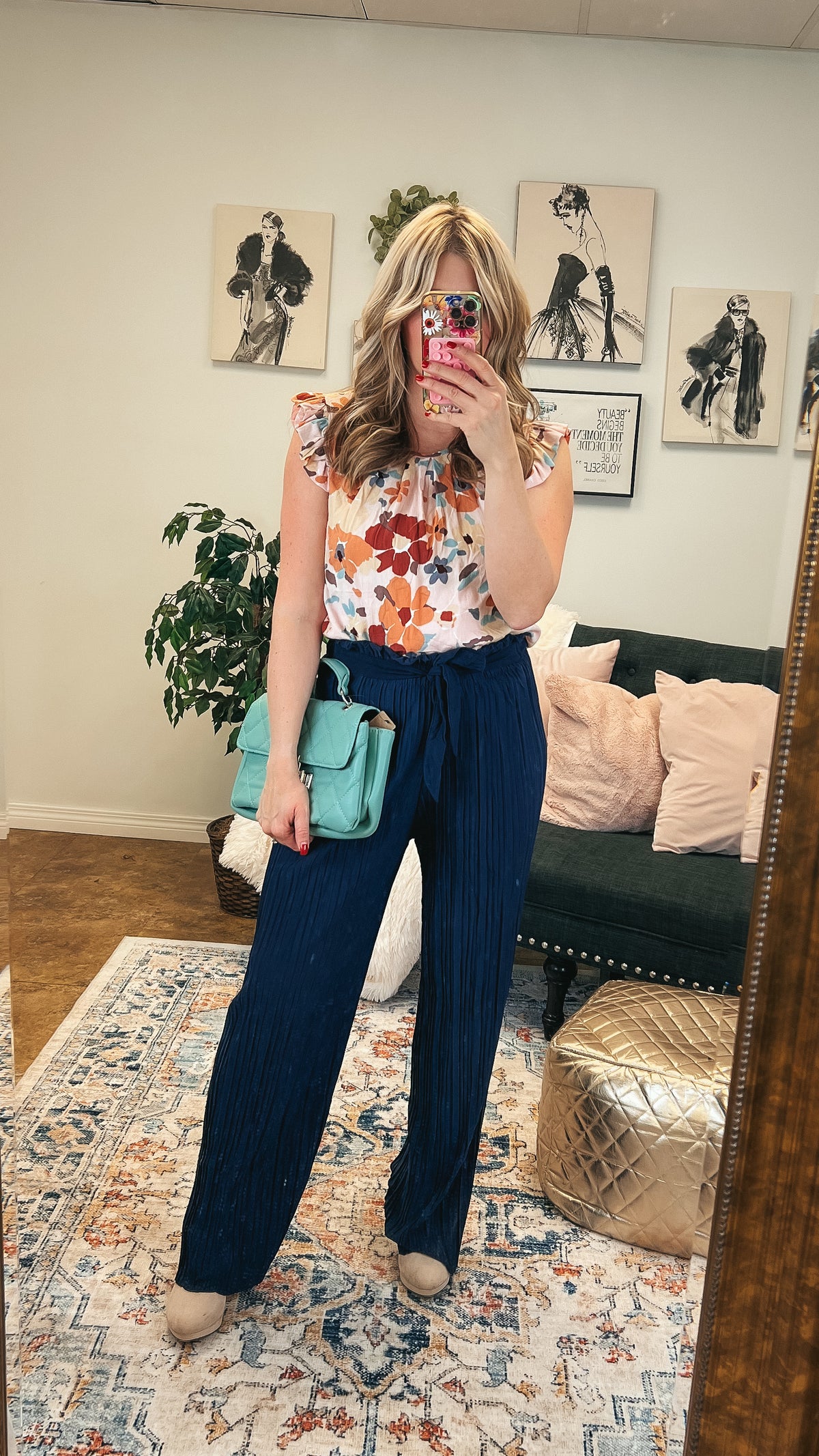 Blair Pleated Pants | Navy