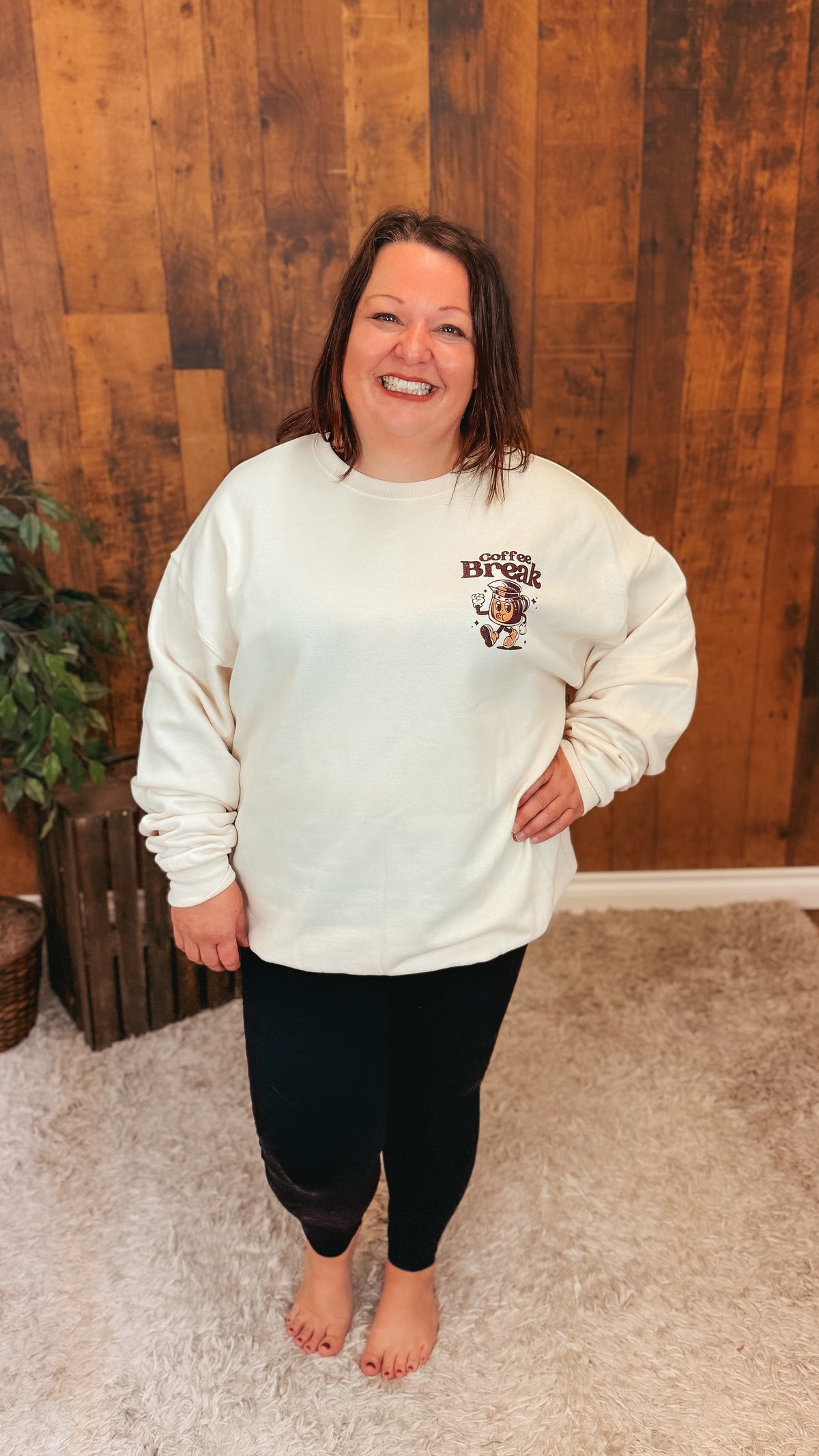 Coffee Break Crewneck | Cream