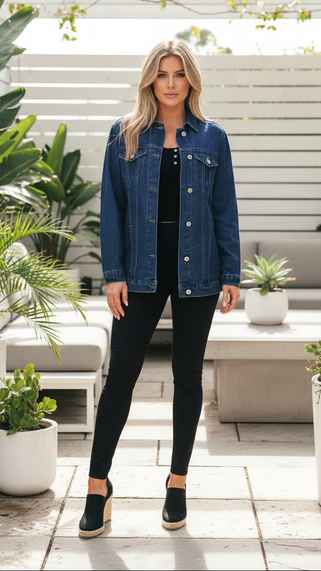 Kate Denim Jacket: Dark Wash