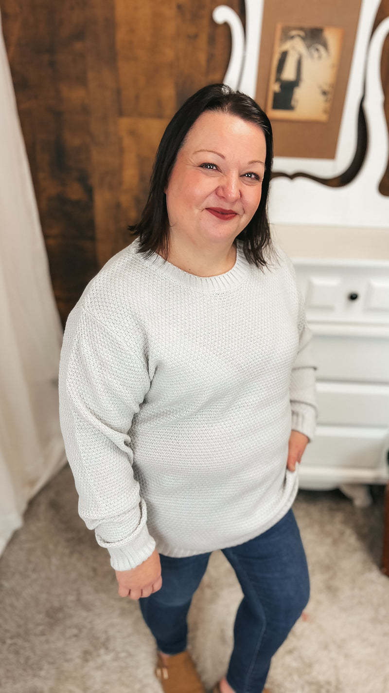 Scarlett Knit Sweater: Bone