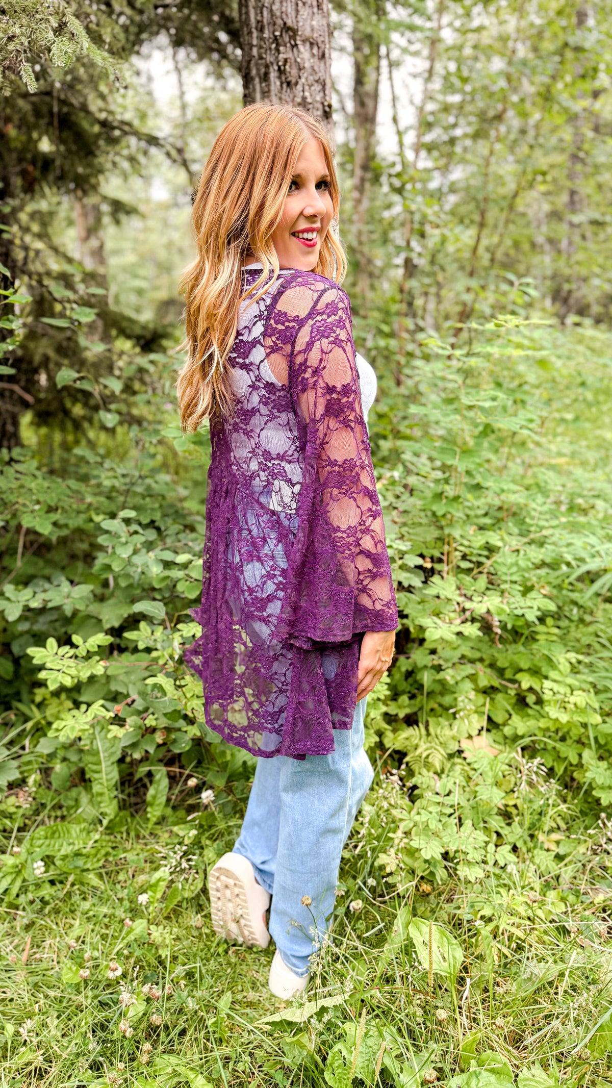 Rosemary Lace Cardigan | Purple