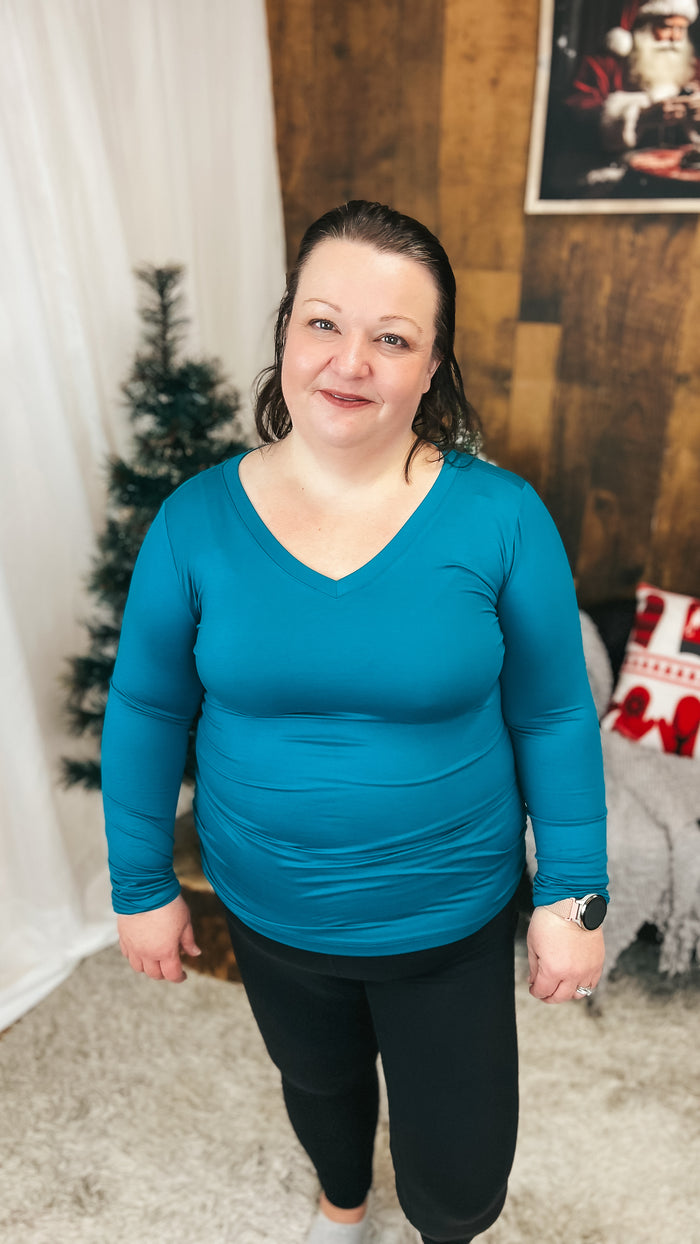 Kelsey Brushed Long Sleeve | Ocean Teal