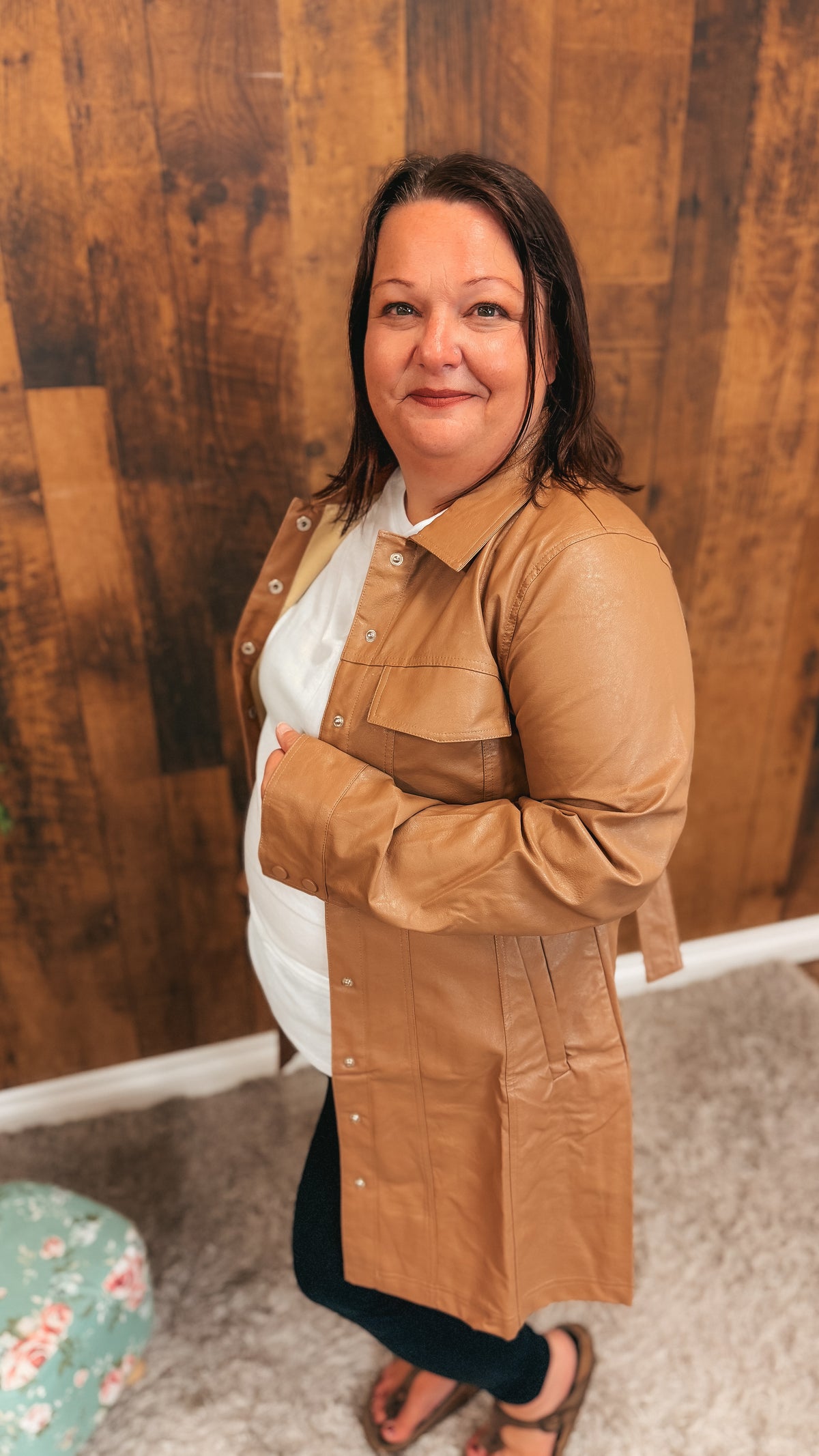 Lorna Faux Leather Jacket | Caramel