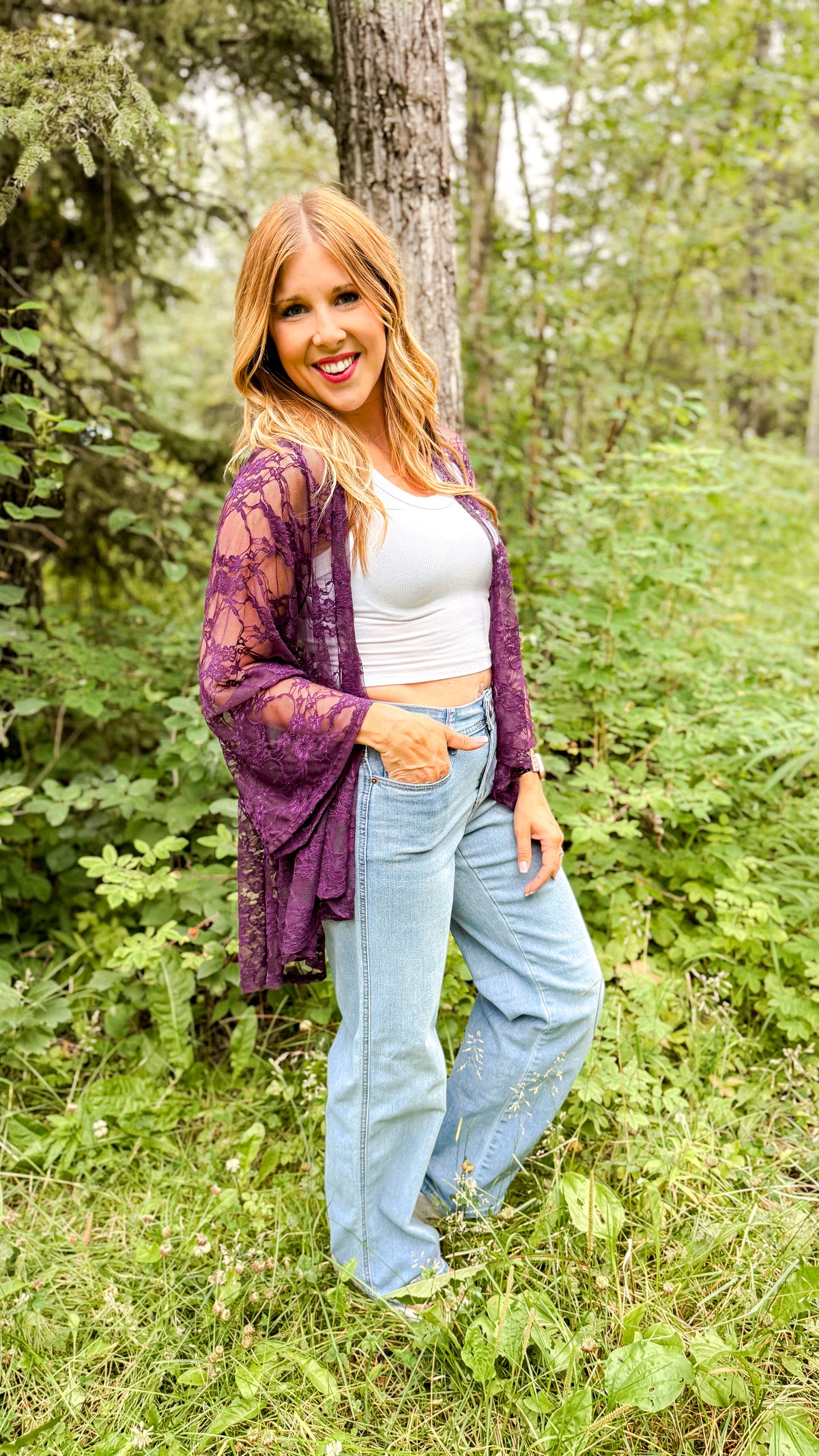 Rosemary Lace Cardigan | Purple