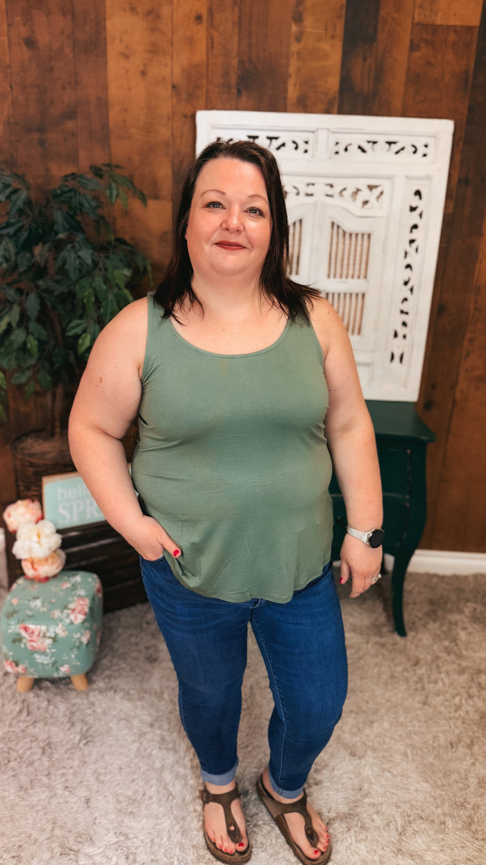 Morgan 2.0 Basic Tank Top | Olive