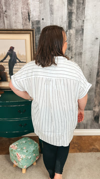 Lynn Stripe Blouse | White