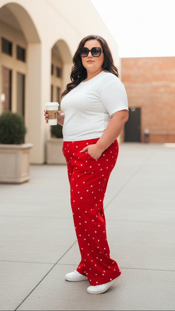 Aria Star Jogging Pants | Red