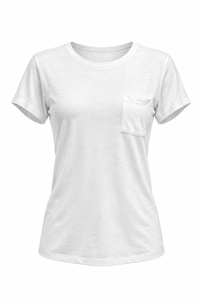 Laura Heathered Tee | White