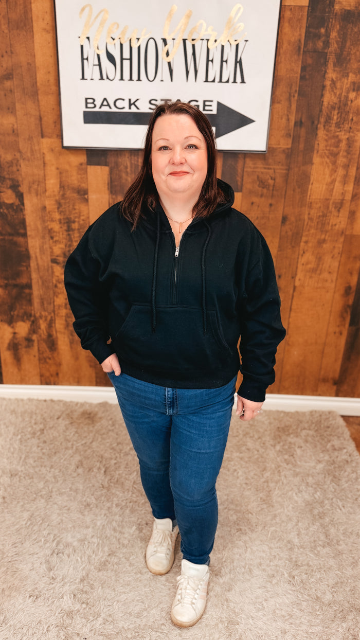 Beth 1/2 Zip Sweatshirt | Black