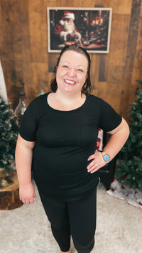 Laura Heathered Tee | Black