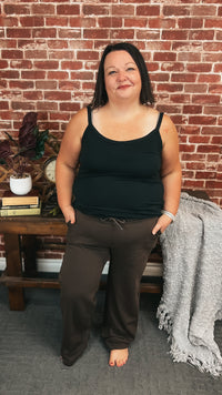 Jodie Wide Leg Jogging Pants | Brown