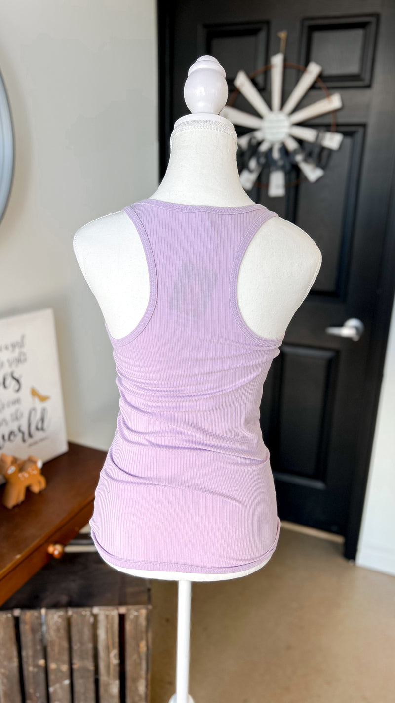 Rynlee Ribbed Tank Top: Lavender