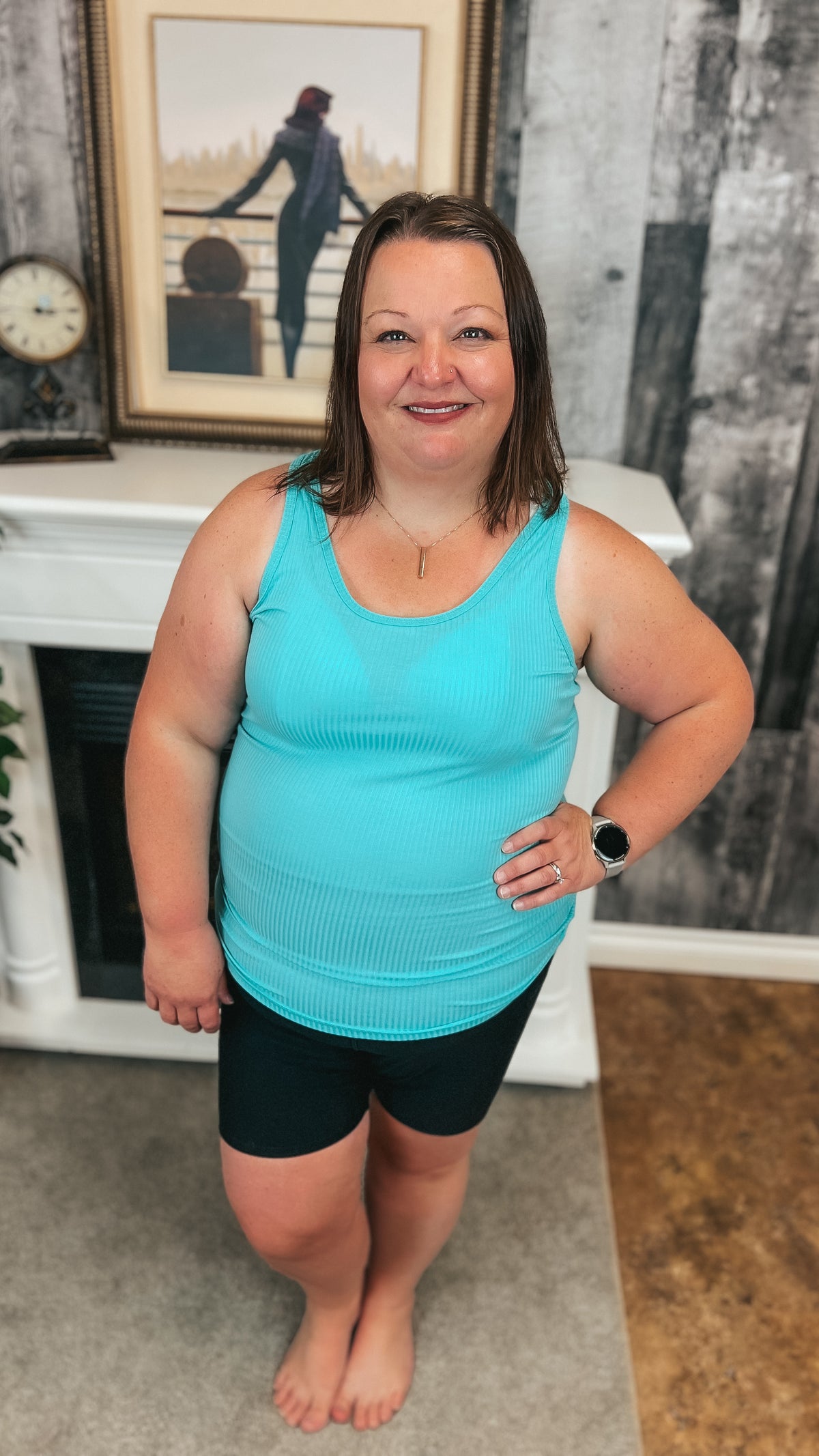 Rynlee Ribbed Tank Top: Mint