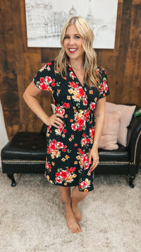 Sonya Floral Dress | Black