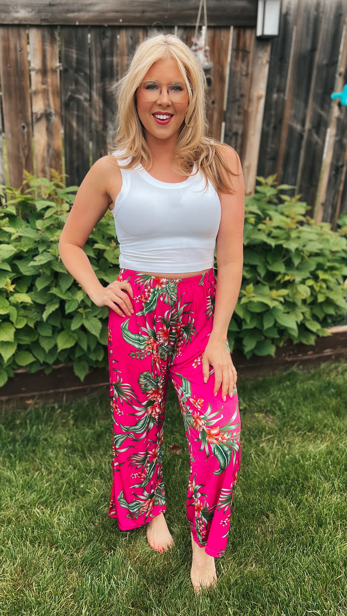 Jayla Floral Lounge Pants | Fuchsia