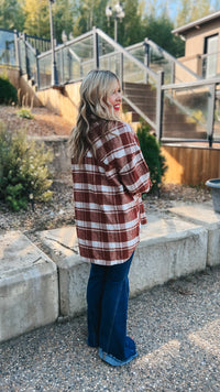 Finley Plaid Shacket | Brown