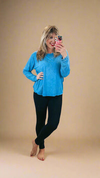 Melanie Ribbed Long Sleeve: Sky Blue *SALE*