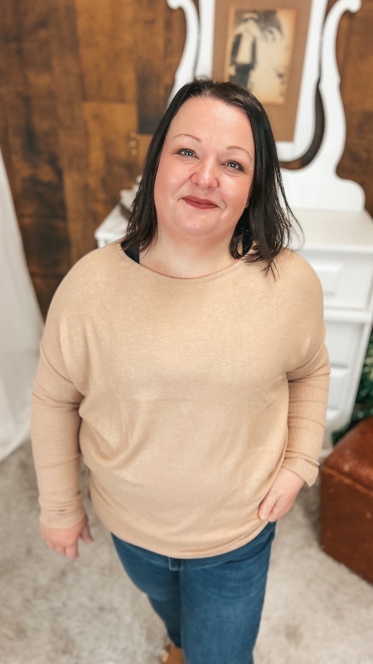 Cheryl Brushed Top | Taupe