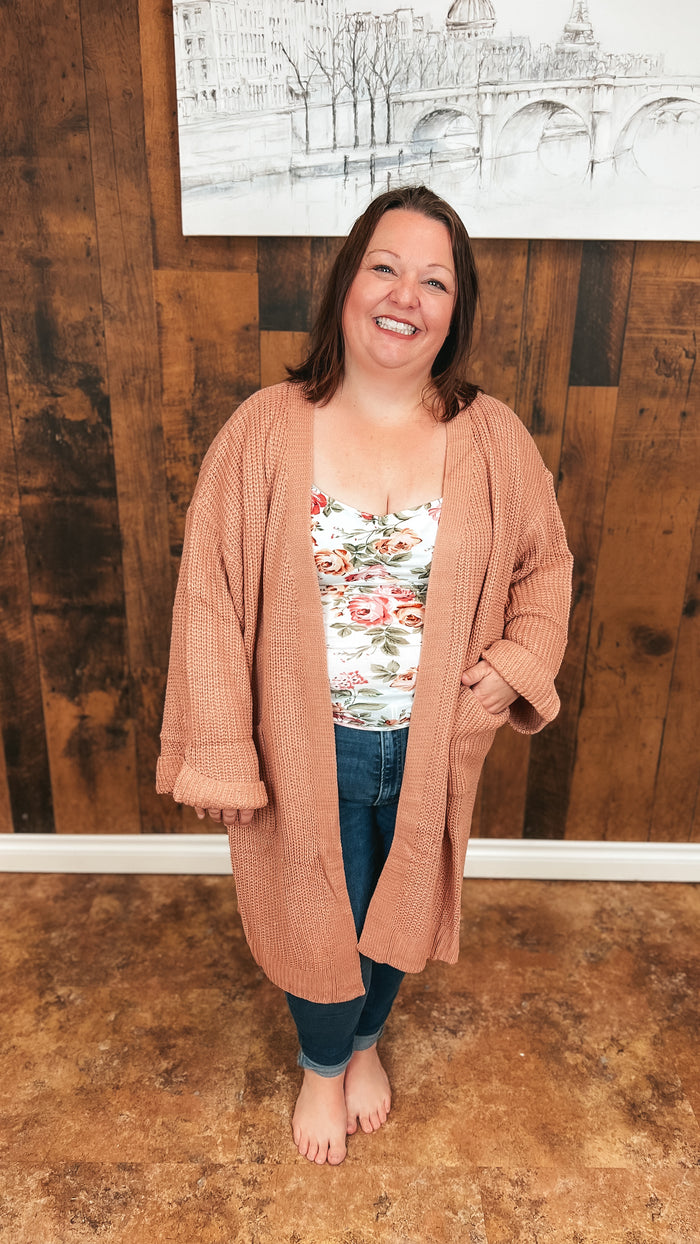 Beverly Oversize Knit Cardigan | Blush