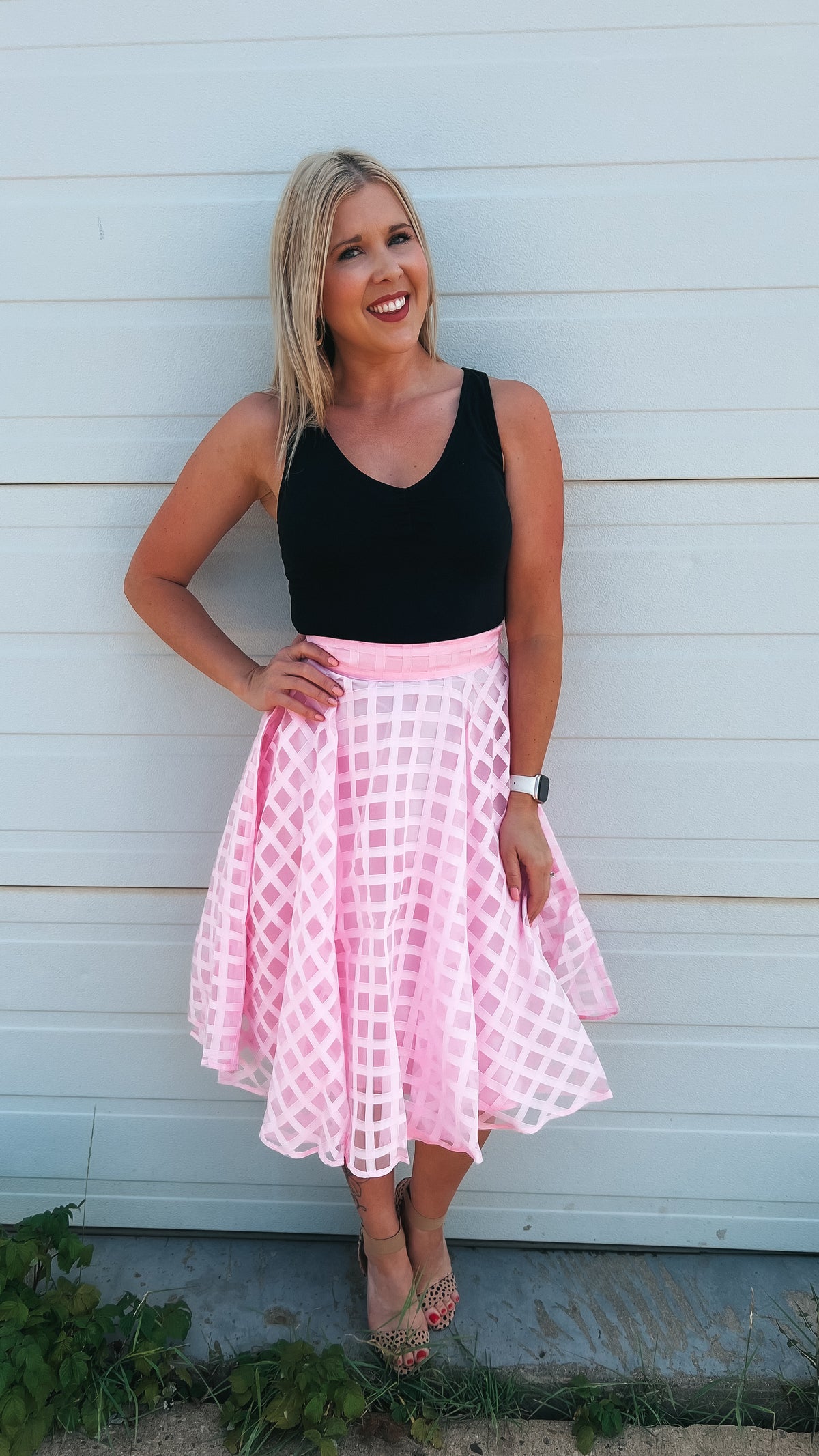 Carrie Lace Skirt: Pink