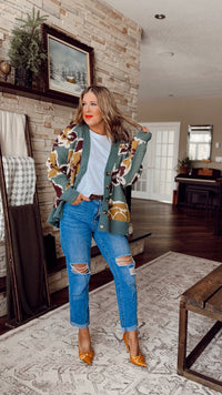 Jessica Floral Cardigan | Forest