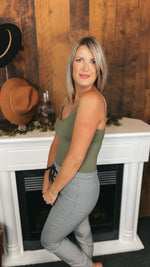 Hazel Cami Bodysuit: Olive