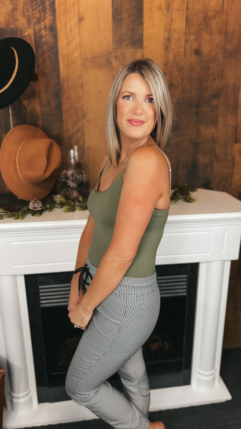 Hazel Cami Bodysuit: Olive