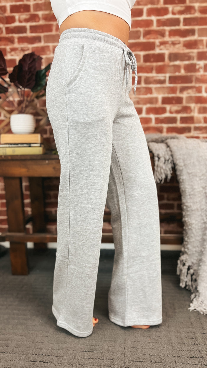 Jodie Wide Leg Jogging Pants | Grey