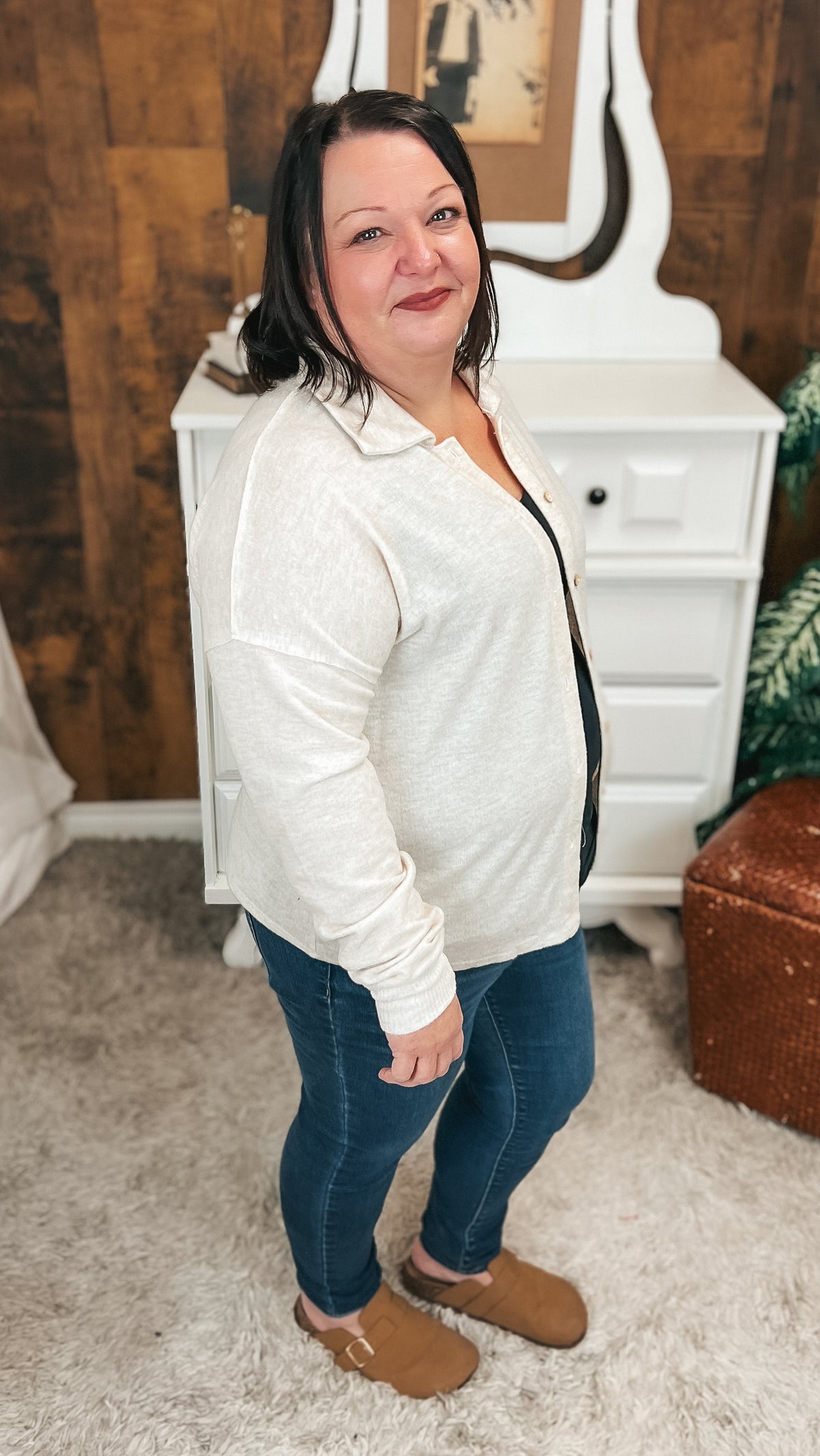 Loriann Button Shirt | Taupe