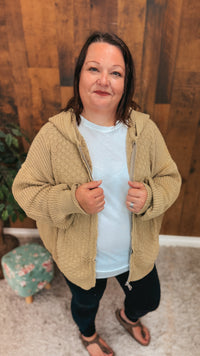 Brandi Zip Sweater Jacket | Taupe