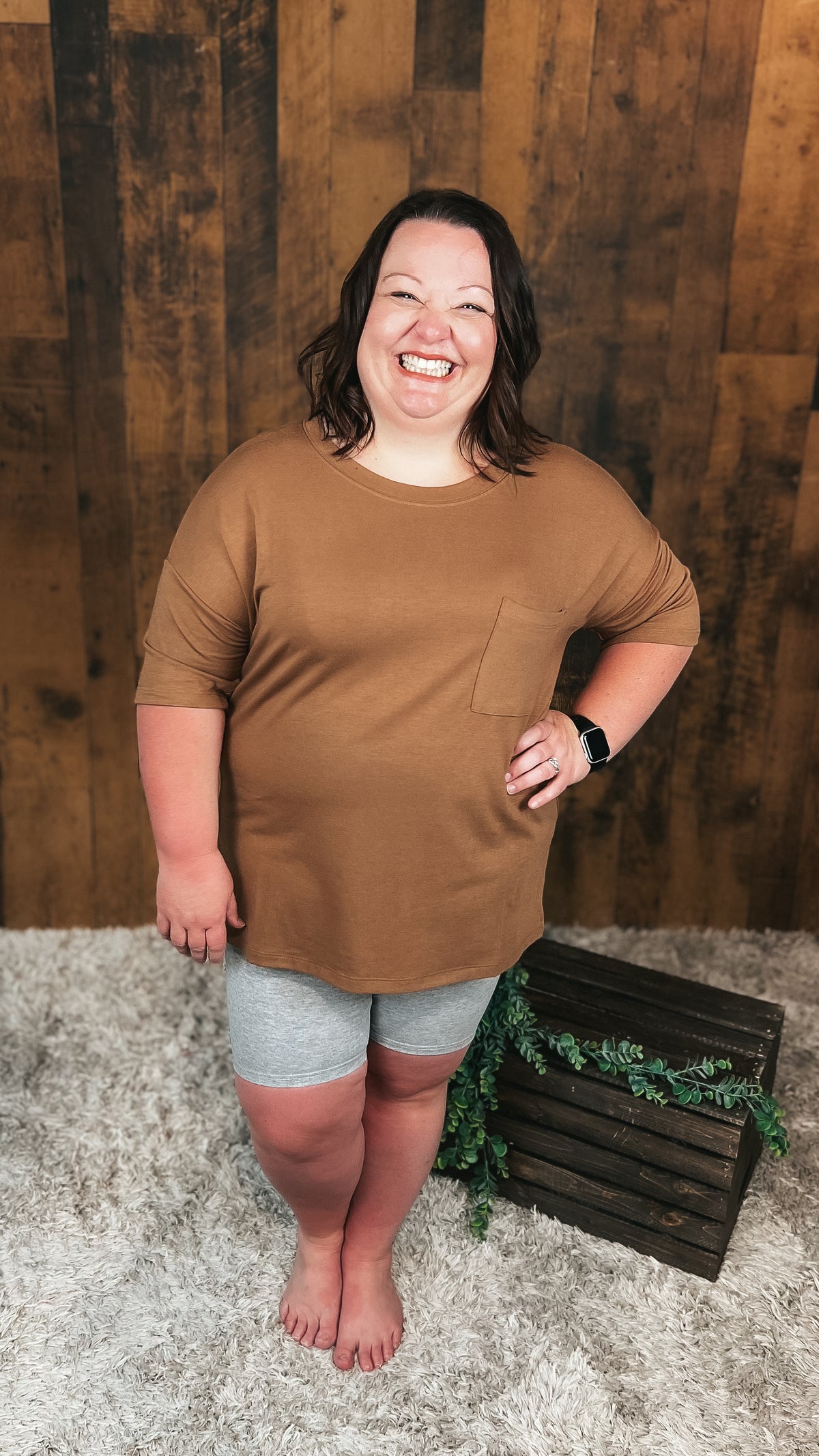 Grey cotton biker shorts