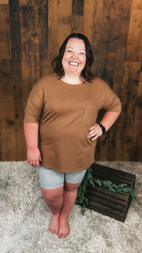 Grey cotton biker shorts