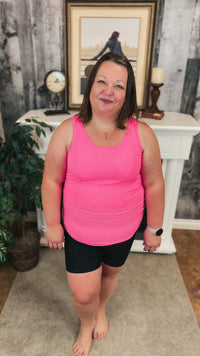 Rynlee Ribbed Tank Top: Neon Fuchsia