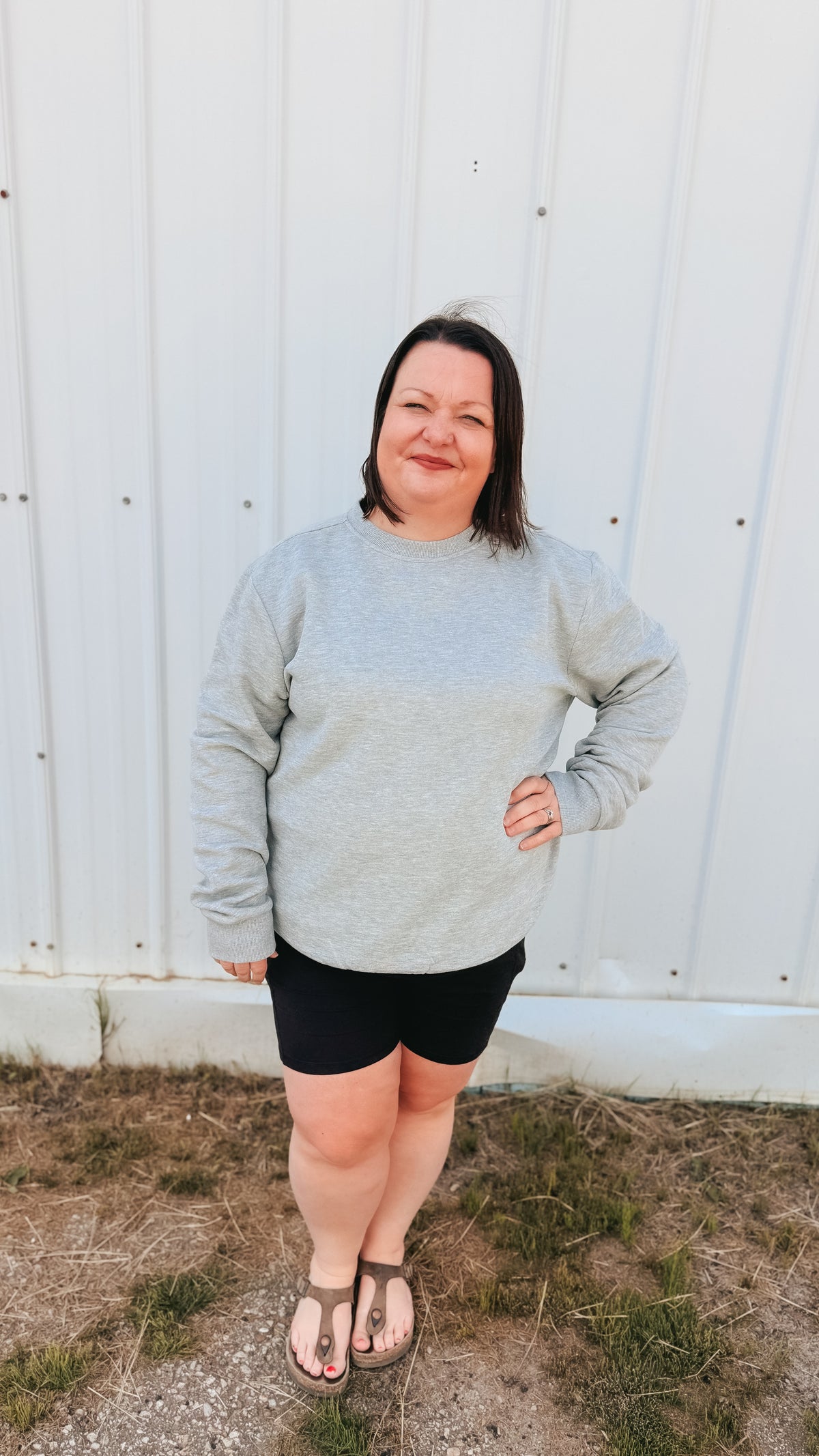 Holly Crewneck | Heather Grey