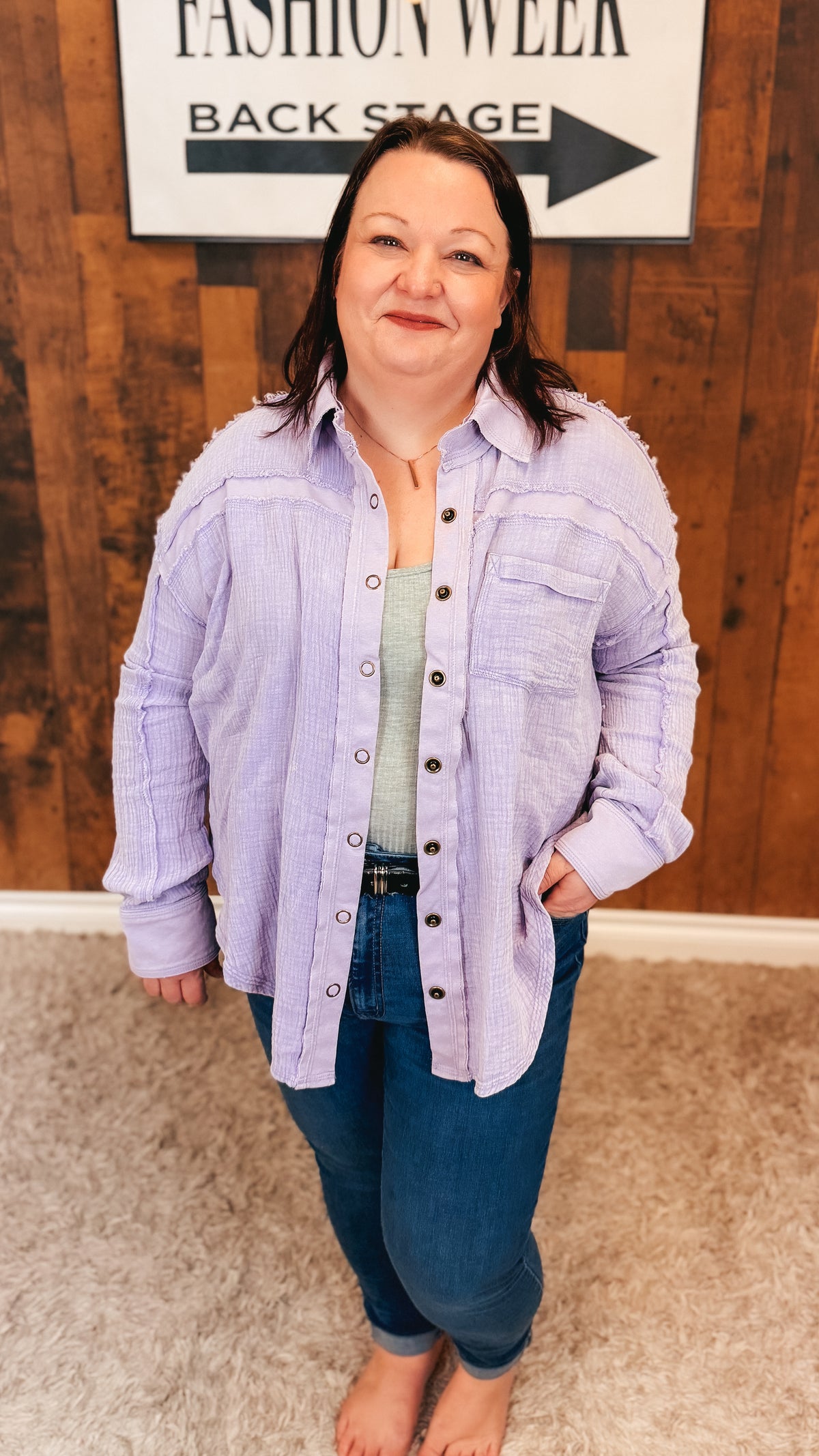 Rebecca Snap Blouse | Lavender