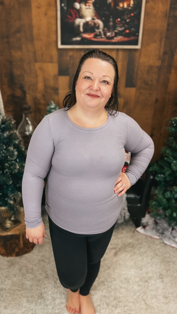 Tatum Ribbed Long Sleeve | Lilac