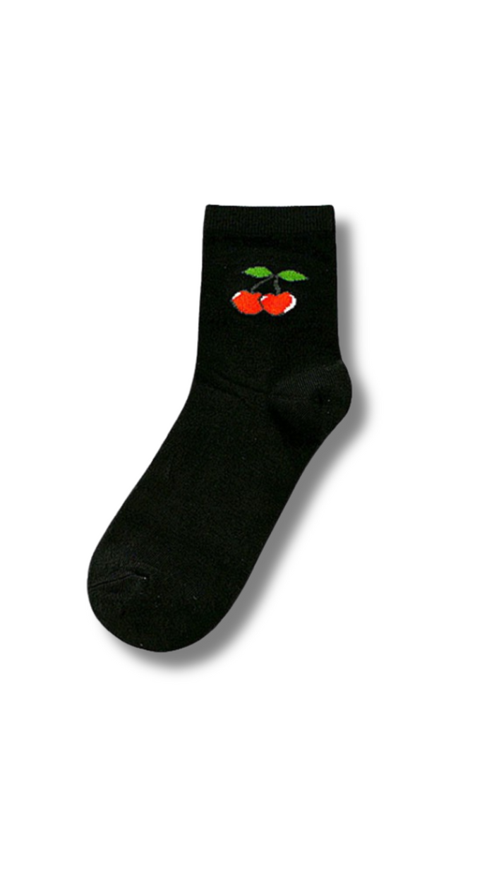 Cherry Crew Socks | Black